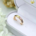 14K Gold Natural Peridot Ring, Eternity Band Ring, Anniversary Gifts