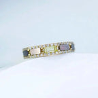 14K Gold Natural Peridot Ring, Eternity Band Ring, Anniversary Gifts