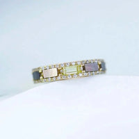 14K Gold Natural Peridot Ring, Eternity Band Ring, Anniversary Gifts