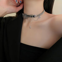 Spider Serpent Black Leather Collar Choker Necklace Punk
