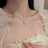 Titanium Four Leaf Clover Pendant Necklace 