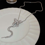 Butterfly Tassel Lariat Sweater Y Necklace