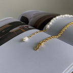 Baroque Freshwater Pearl with Rope Chain Half Necklace