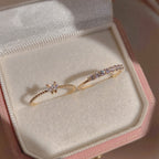 Minimal Tiny Heart Layer Stacking Ring Set