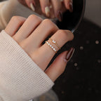 Minimal Tiny Heart Layer Stacking Ring Set