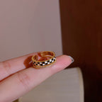 Checkerboard Eternity Layer Band Rings | HR661