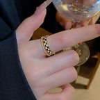 Checkerboard Eternity Layer Band Rings | HR661