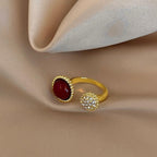 Art Deco Open Cuff 2 Stone Rings | HR870