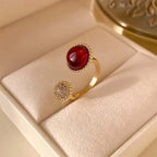 Art Deco Ring, Vintage Gold Ring, Dainty Oval Ring | HR870