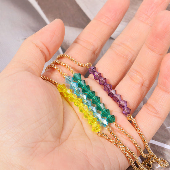18K Gold Birthstone Beads Chain Bracelet