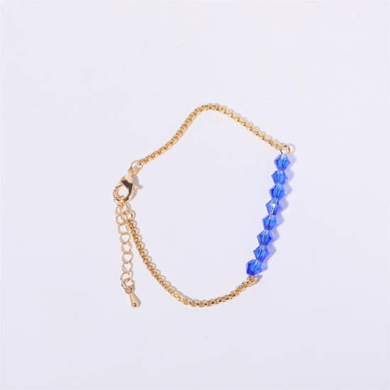 18K Gold Birthstone Beads Chain Bracelet