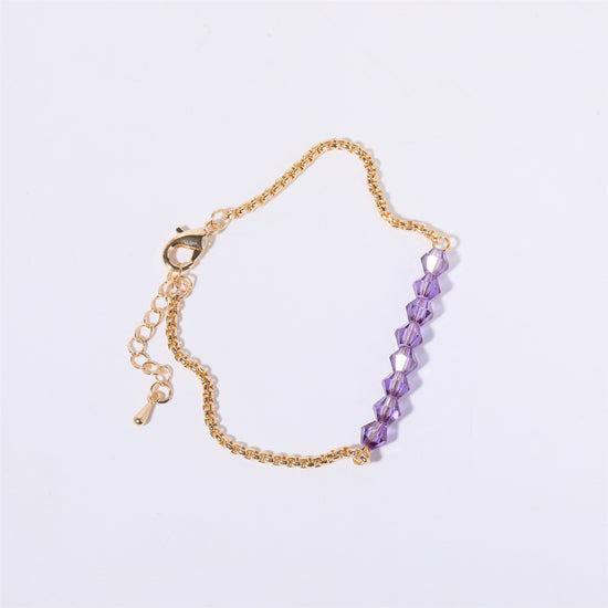 18K Gold Birthstone Beads Chain Bracelet