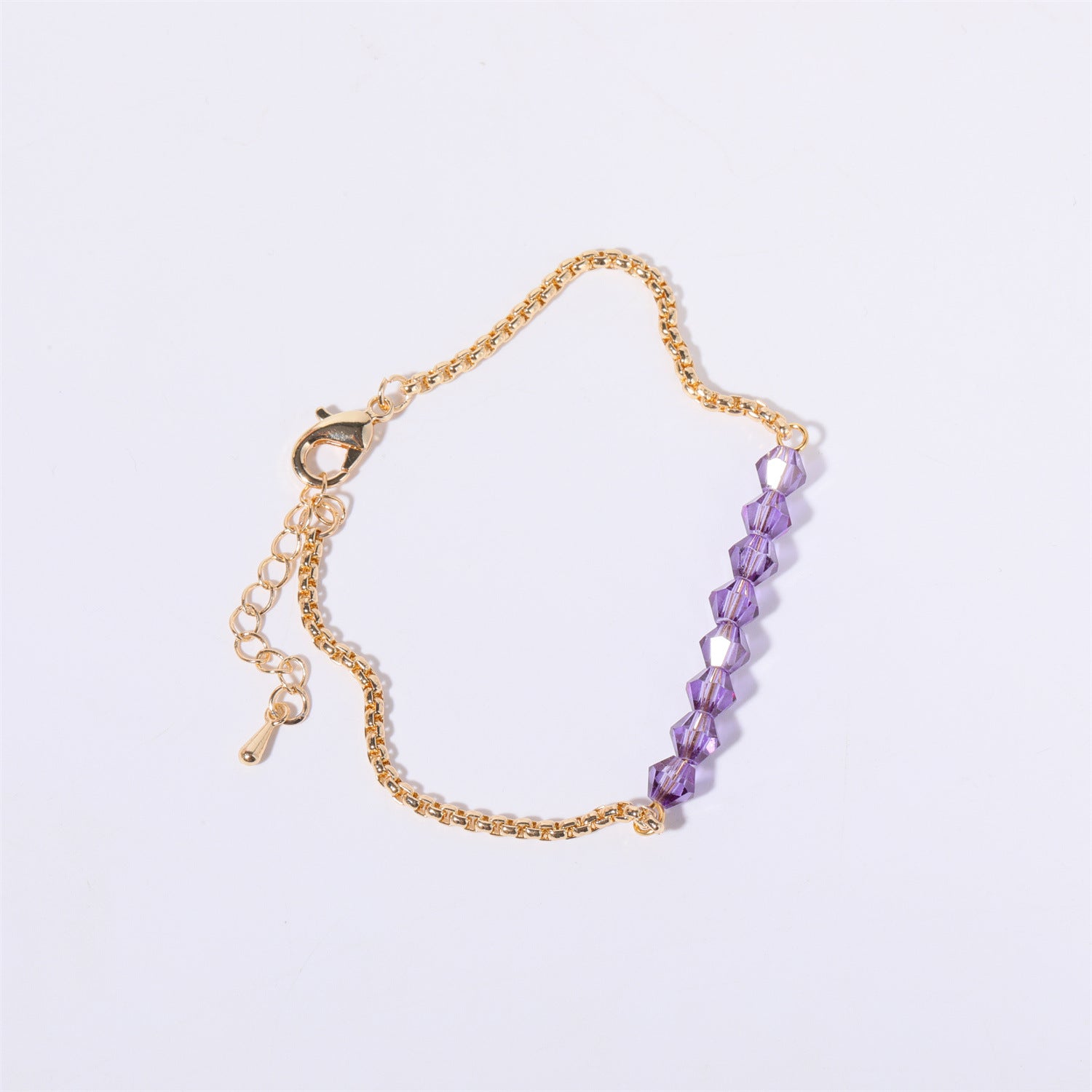 18K Gold Birthstone Beads Chain Bracelet