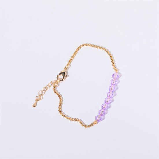 18K Gold Birthstone Beads Chain Bracelet