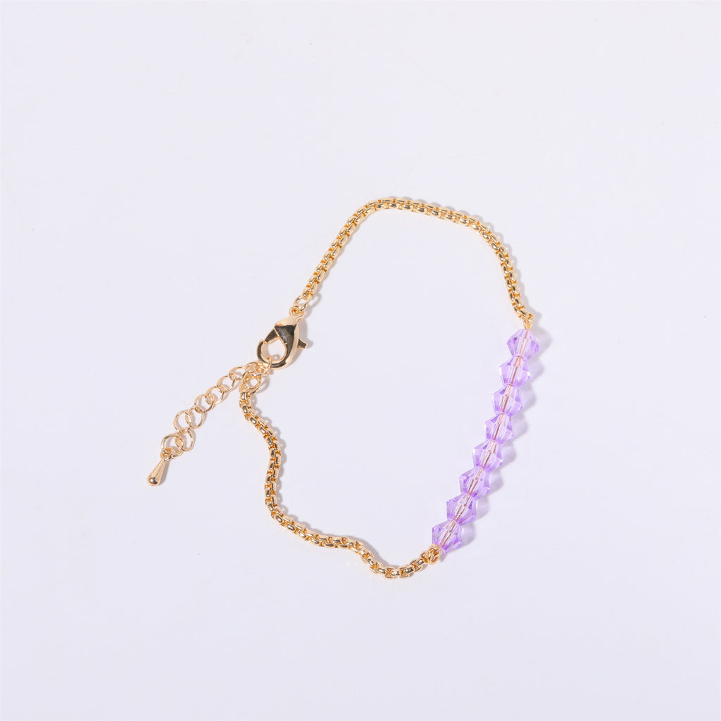 18K Gold Birthstone Beads Chain Bracelet