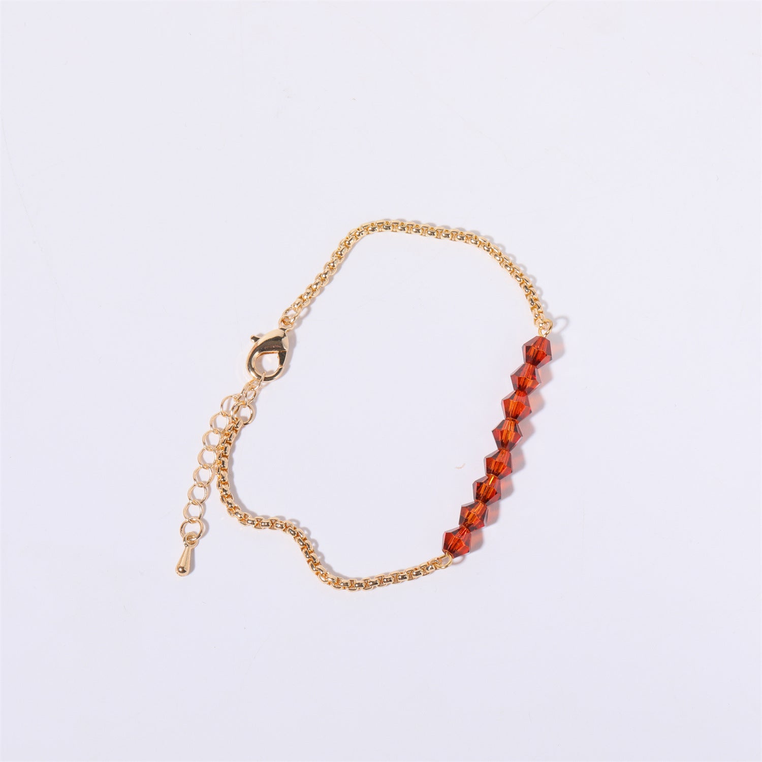 18K Gold Birthstone Beads Chain Bracelet