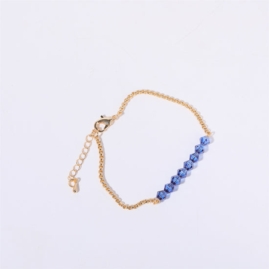 18K Gold Birthstone Beads Chain Bracelet