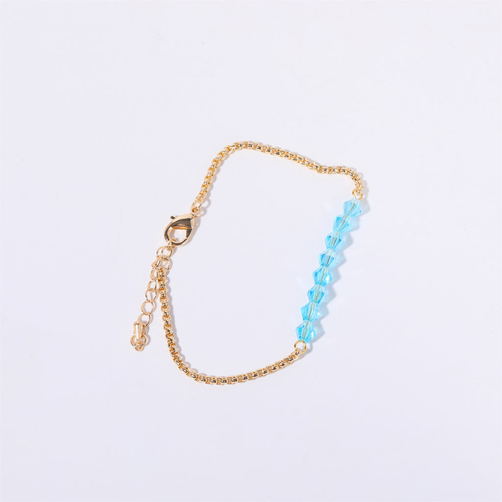 18K Gold Birthstone Beads Chain Bracelet
