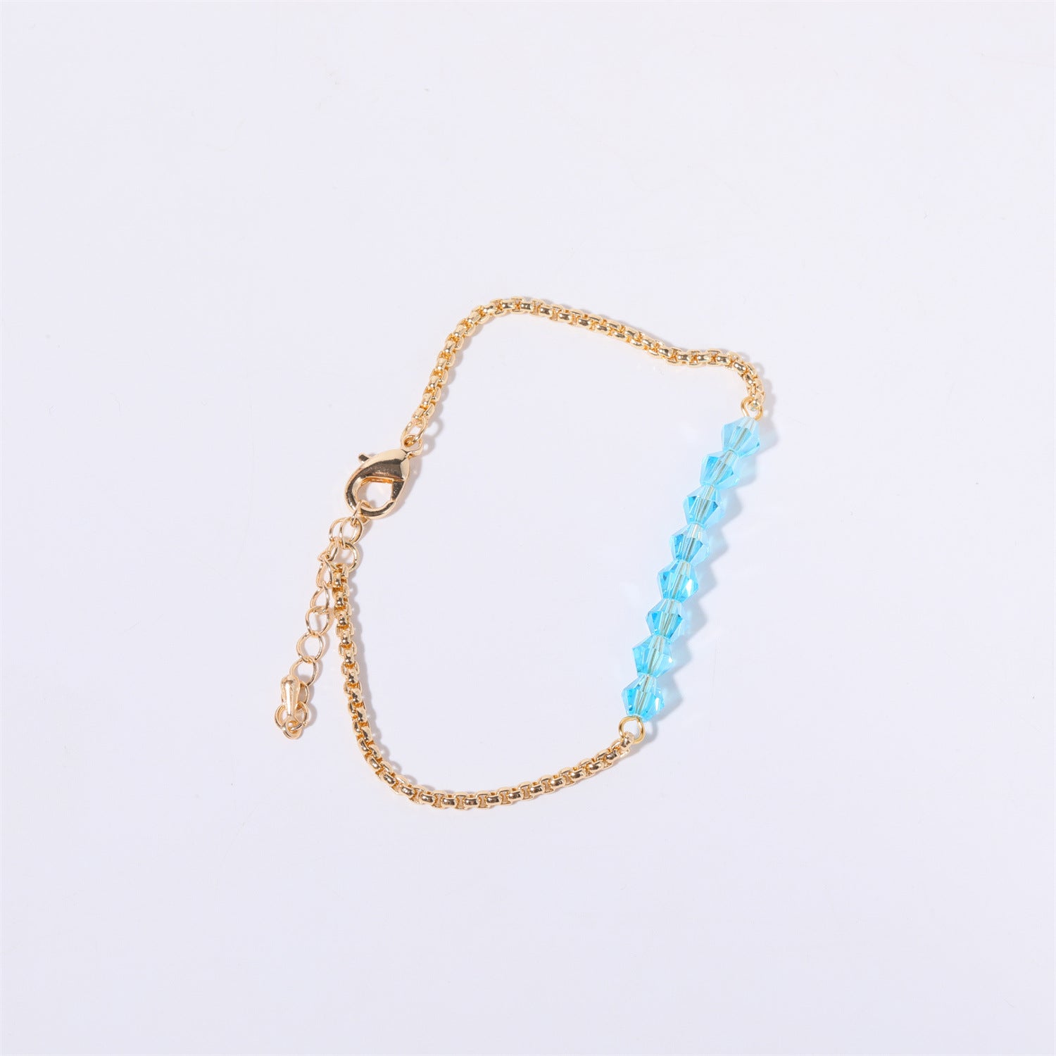 18K Gold Birthstone Beads Chain Bracelet