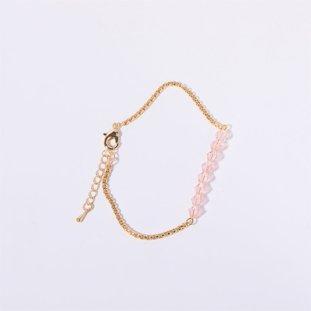 18K Gold Birthstone Beads Chain Bracelet