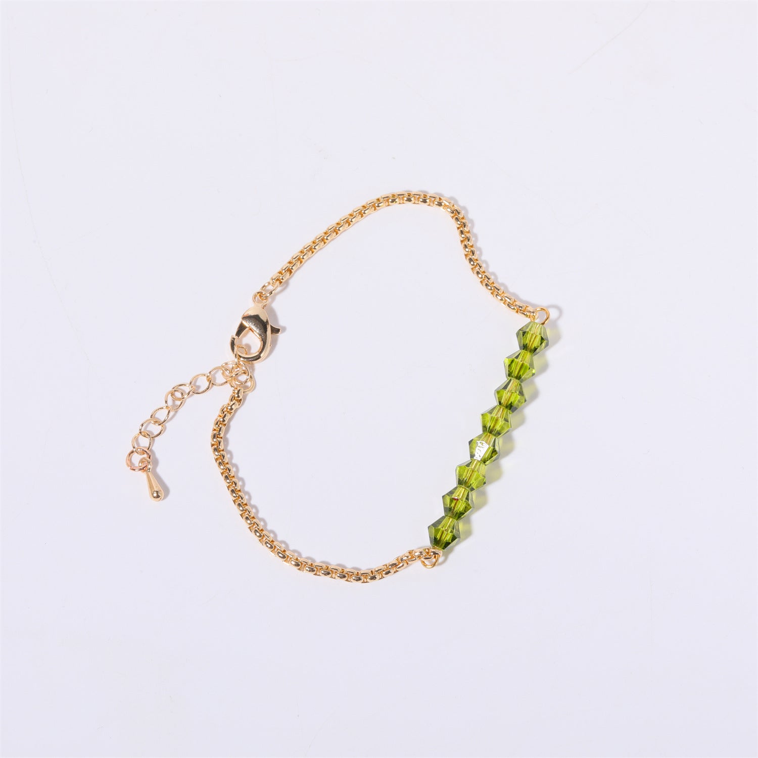 18K Gold Birthstone Beads Chain Bracelet