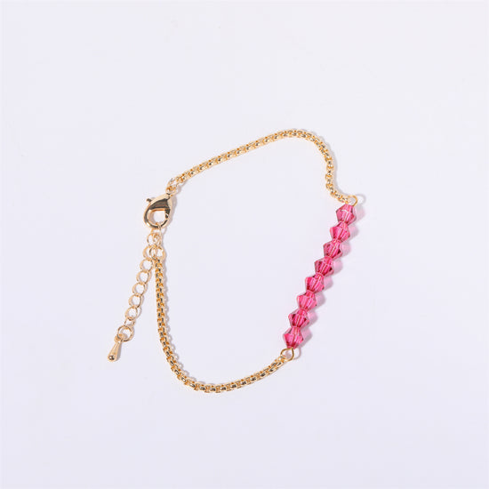 18K Gold Birthstone Beads Chain Bracelet