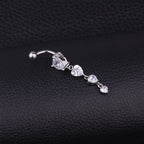 Hypoallergenic Dangle Heart  Navel Ring