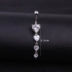 Hypoallergenic Dangle Heart  Navel Ring