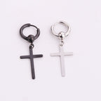 2 tones cross dangle cartilage hoops