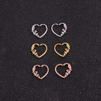 18K Rose Gold Heart Daith Hoop Earrings
