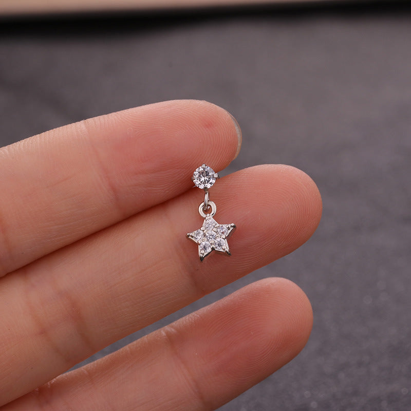 cartilage earrings, piercing jewelry, cartilage piercing, body jewelry, helix piercing, helix earrings, tragus piercing, star earrings