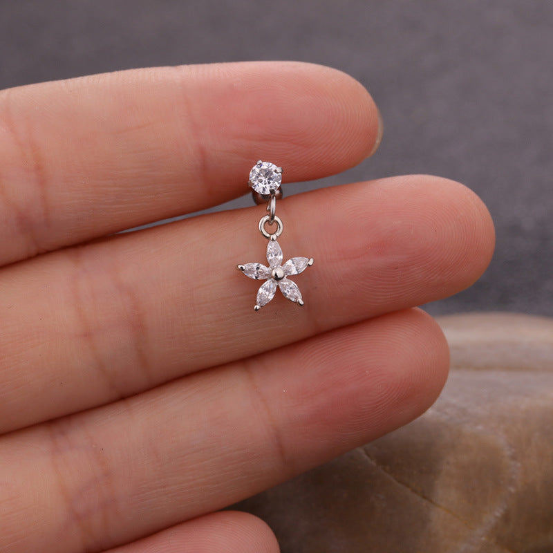 cartilage earrings, piercing jewelry, cartilage piercing, body jewelry, helix piercing, helix earrings, tragus piercing, flower earrings