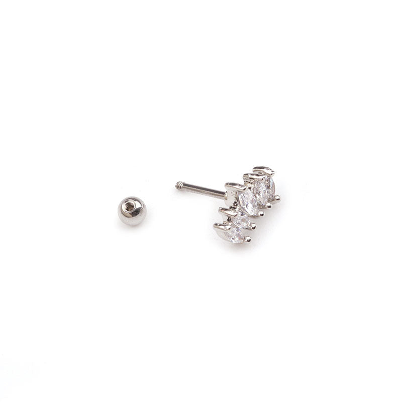 20G Silver Hypoallergenic Snowflake Cartilage Stud