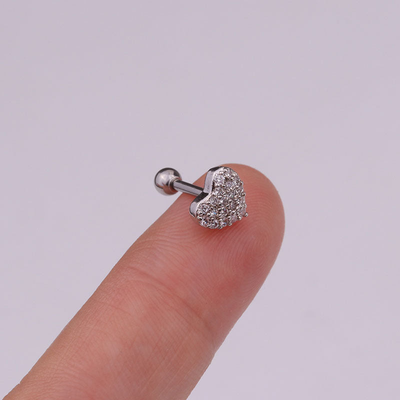 20G Silver Hypoallergenic Snowflake Cartilage Stud