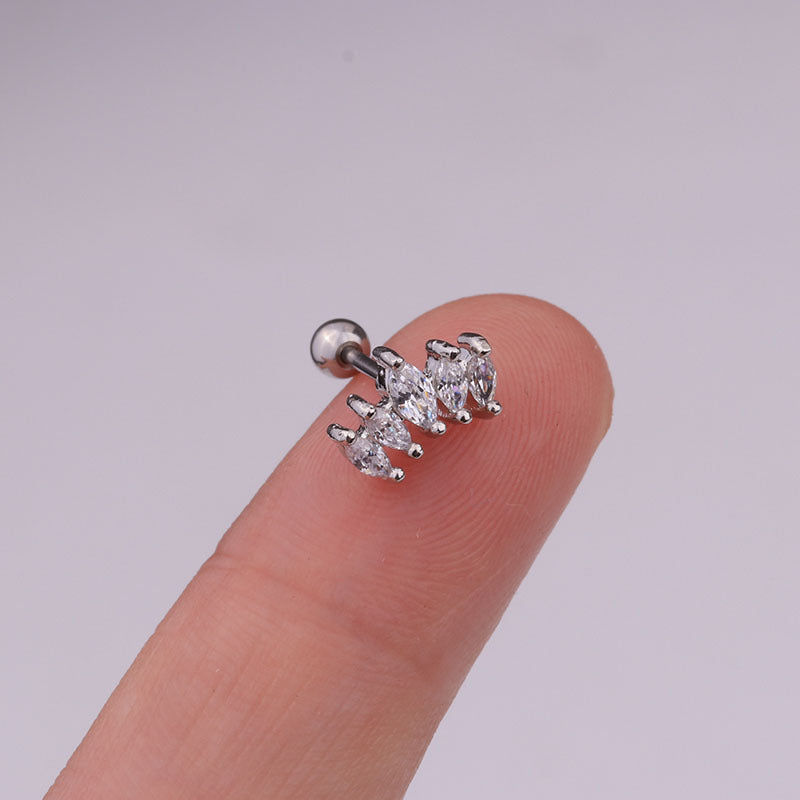 20G Silver Hypoallergenic Snowflake Cartilage Stud