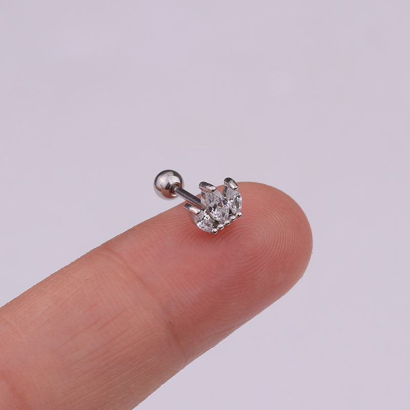 20G Silver Hypoallergenic Snowflake Cartilage Stud