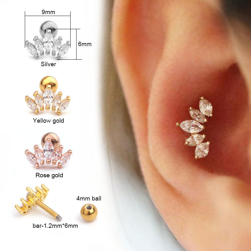 20G Marquise Tiny Cartilage Tragus Conch Stud