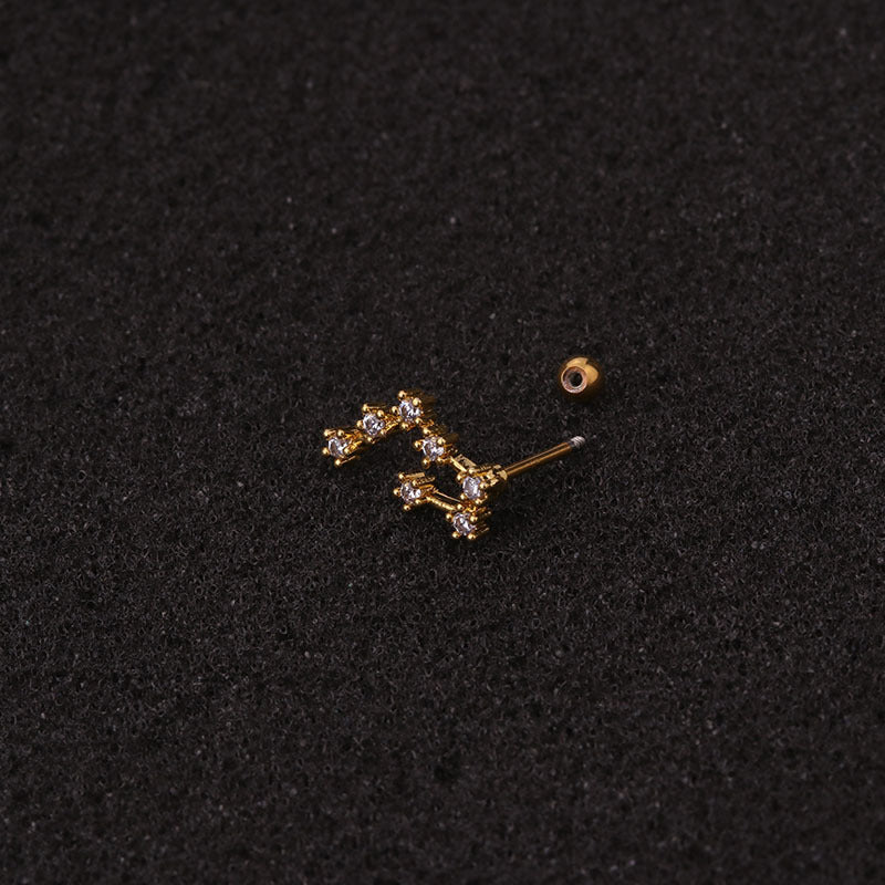 20G Surgical Steel Zodiac Cartilage Stud Earrings