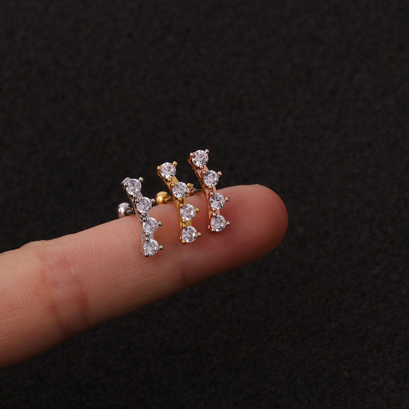 20G Cartilage Dangle Flower Stud Rose Gold Earrings | HSPJ19102