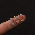 20G Cartilage Dangle Flower Stud Rose Gold Earrings | HSPJ19102