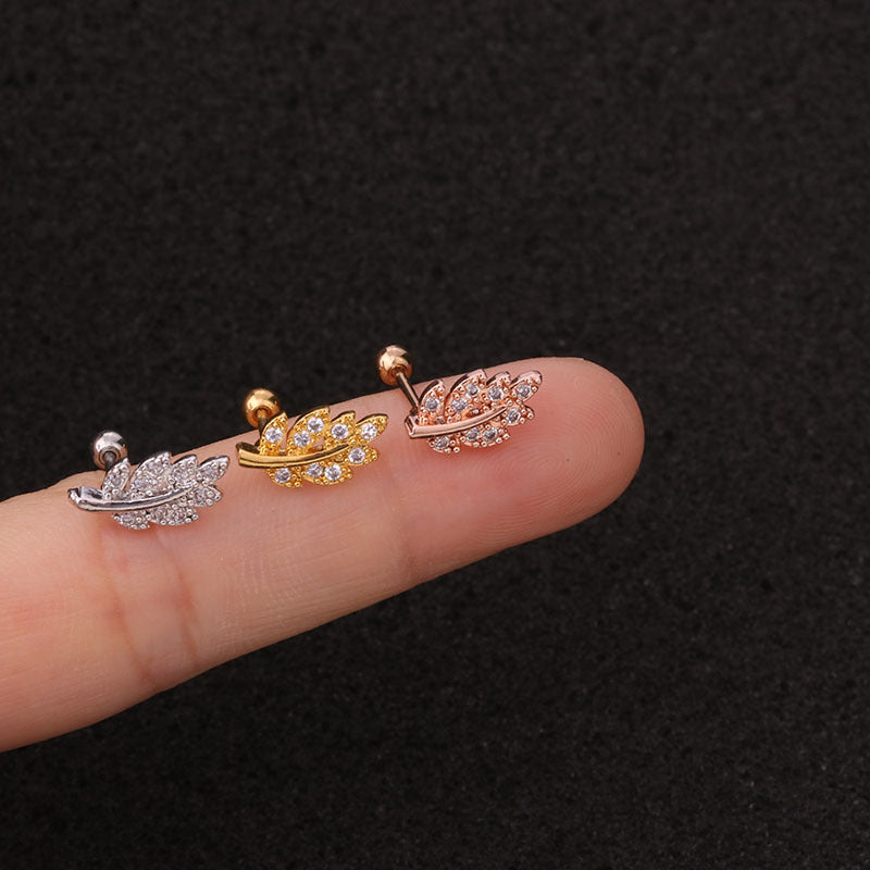 20G Leaf Dangle Helix Tragus Earrings 