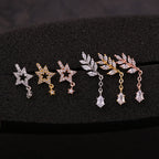 20G Leaf Dangle Helix Tragus Earrings 