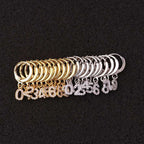 18K Gold Dangle Number Hoop Earrings, Birthday Gift for Her | HSPJ19108