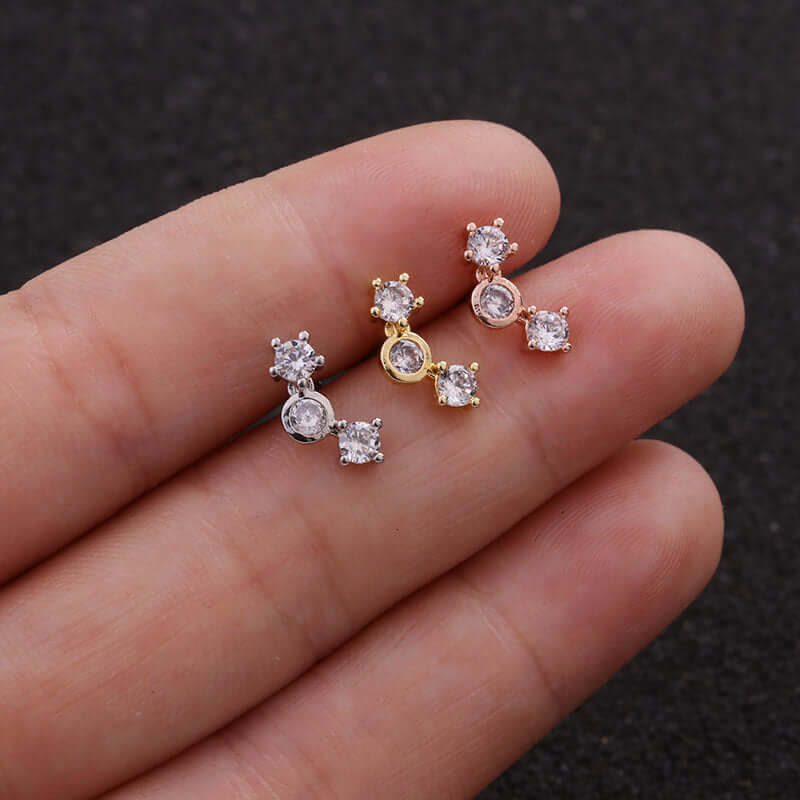 20G Curve Leaf Stud Cartilage Earrings