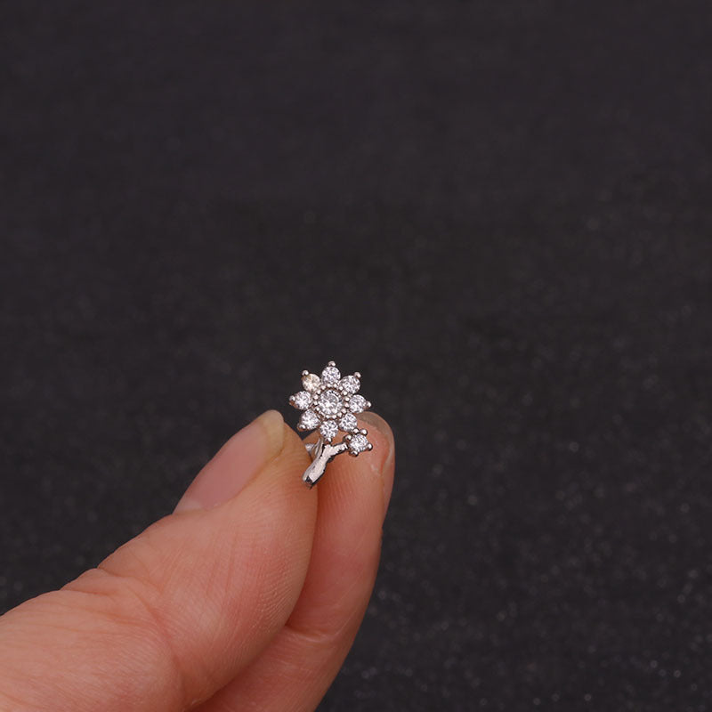 20G Cartilage Tiny Stud Earring Sunflower Earrings | HSPJ19110