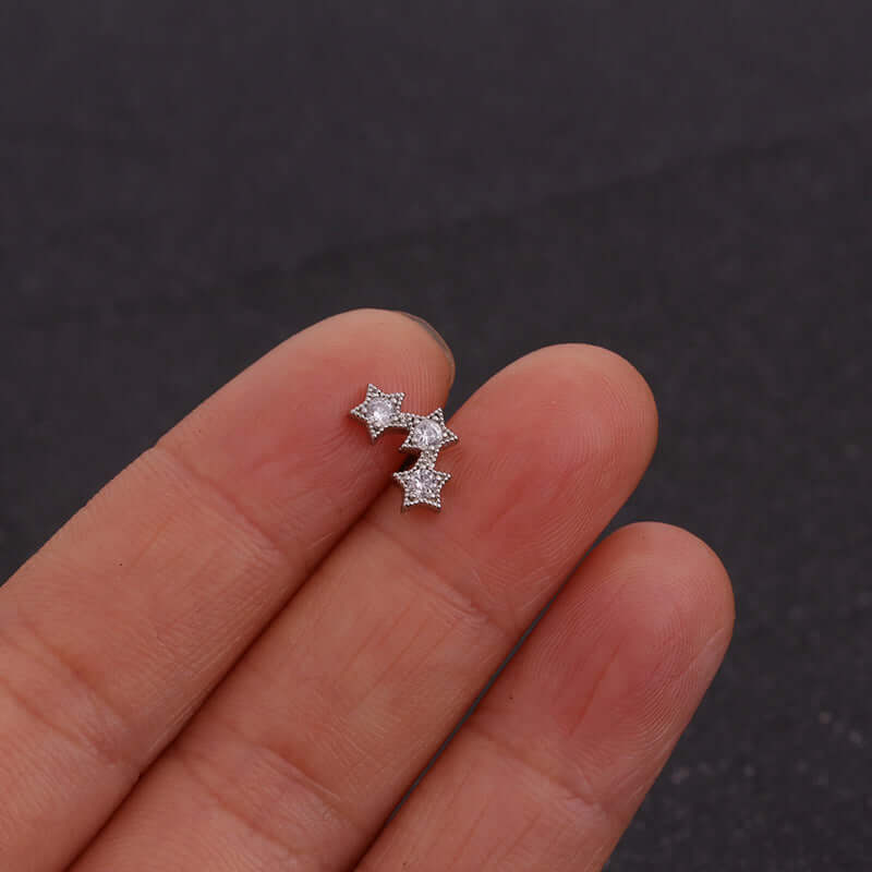 20G Cartilage Leaf Stud Helix Earrings 