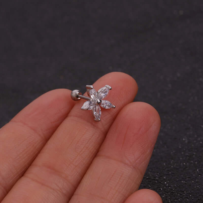20G Cartilage Leaf Stud Helix Earrings 