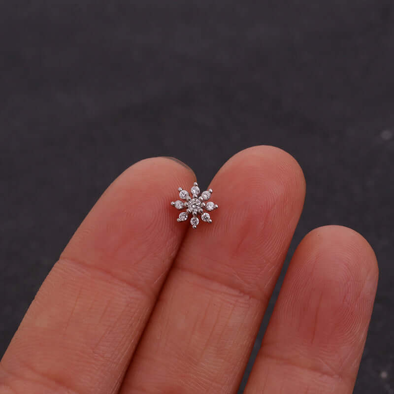 20G Cartilage Leaf Stud Helix Earrings 