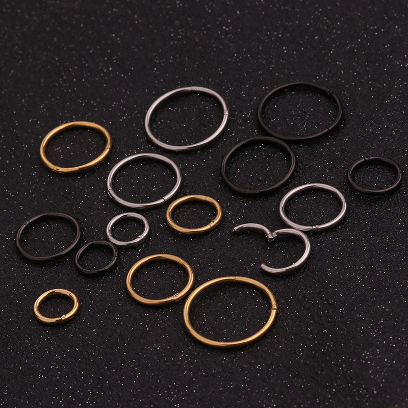 16G Surgical Steel Plain Segment Hinged Hoop Ring