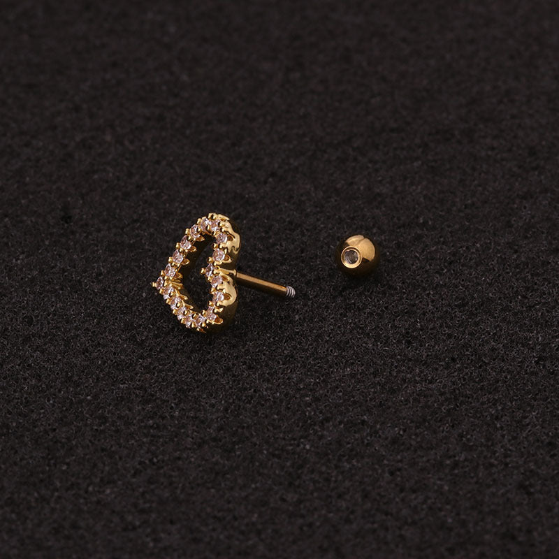 16G Surgical Steel Moon Star Sleeper Tragus Stud | HSPJ19113